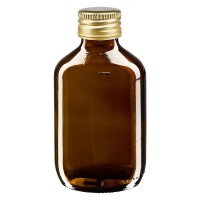 200 ml Euro-medicijnfles bruin met gouden aluminium sluiting 200 ml Euro-medicijnfles bruin met gouden aluminium sluiting