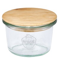 WECK-mini stortglas 80ml met hout deksel WECK-mini stortglas 80ml met hout deksel