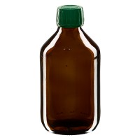 250ml Euro-medicijnfles bruin met groene schroefsluiting VR 250ml Euro-medicijnfles bruin met groene schroefsluiting VR