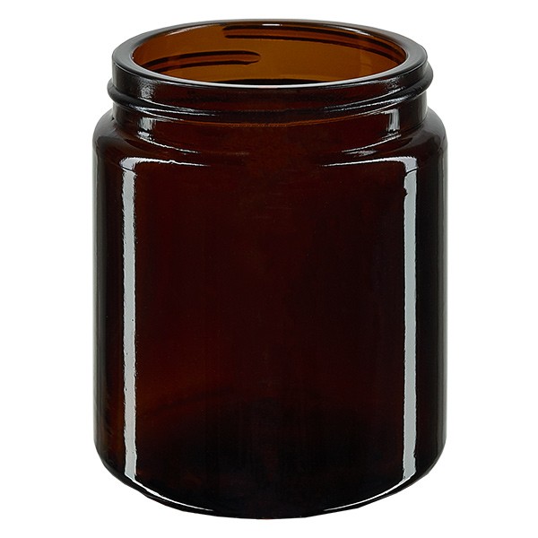 Glazen pot 100ml bruin glas 53mm/R3, zonder sluiting