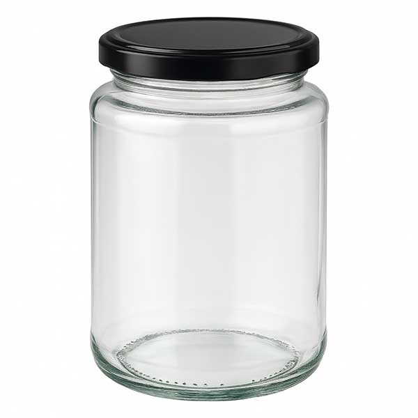 382ml rond glas met BasicSeal deksel zwart UNiTWIST