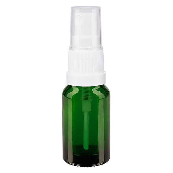 Groenen glazen flessen 10ml met wit pompverstuiver