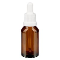 Pipetfles bruin 30ml, pipet wit/wit VR Pipetfles bruin 30ml, pipet wit/wit VR