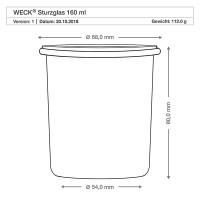 Preview: WECK-mini stortglas 160ml met vershouddeksel Preview: WECK-mini stortglas 160ml met vershouddeksel