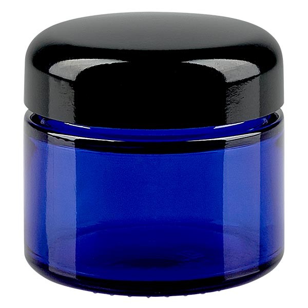 Glazen pot 50ml royalblauw, zonder sluiting