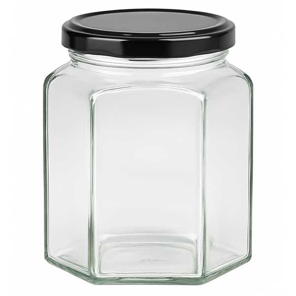 Hexaglas 288ml avec couvercle BasicSeal noir UNiTWiST