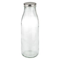 Bouteille de lait 500ml + couvercle BasicSeal argenté UN... Bouteille de lait 500ml + couvercle BasicSeal argenté UN...