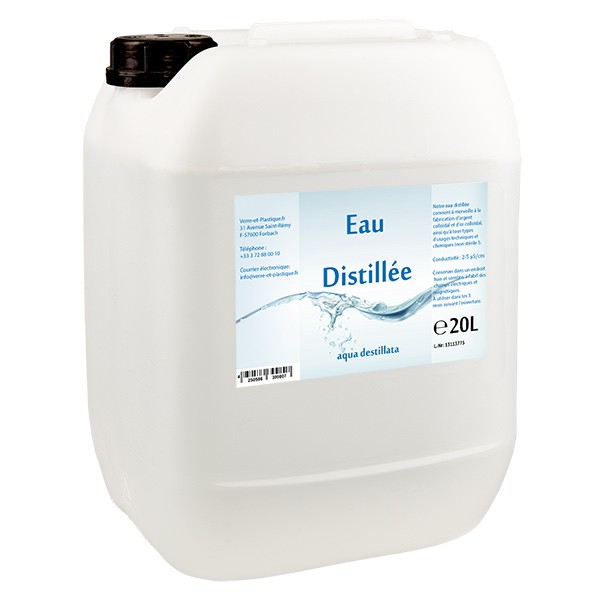 20 liter gedestilleerd water - Aqua dest in blanke premium jerrycan van Doktor Klaus