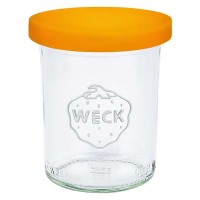 WECK stortglas 160ml met oranje siliconenhoes WECK stortglas 160ml met oranje siliconenhoes