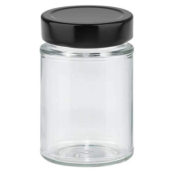 202 ml ronde pot + BasicSeal deksel zwart diep UNiTWiST