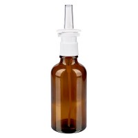 Bruin glazen flessen 50ml met neusverstuiver Bruin glazen flessen 50ml met neusverstuiver