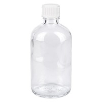 Apothekersfles helder 100 ml schroefsluiting wit Globuli, Standaard Apothekersfles helder 100 ml schroefsluiting wit Globuli, Standaard