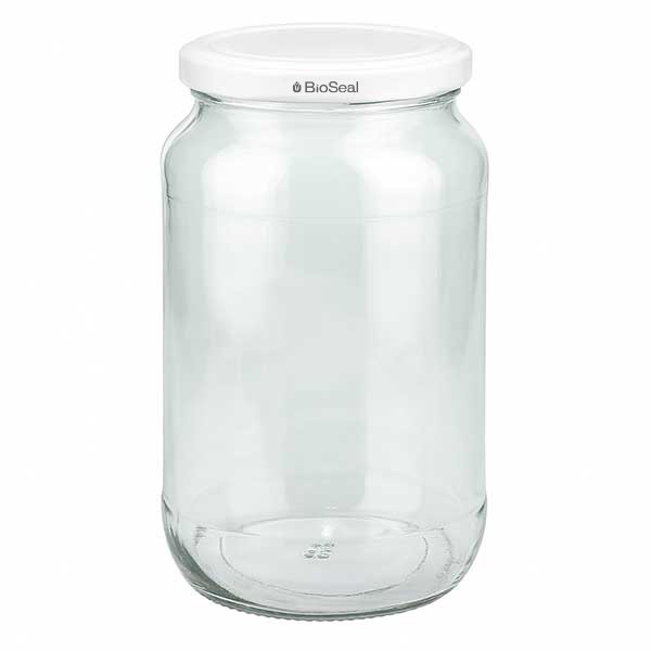 UNiTWIST Runda 1062 ml avec couvercle Twist-Off blanc TO82