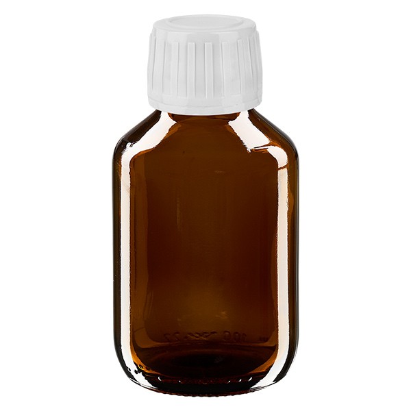 Flacon médical de 100 ml avec bouchon blanc