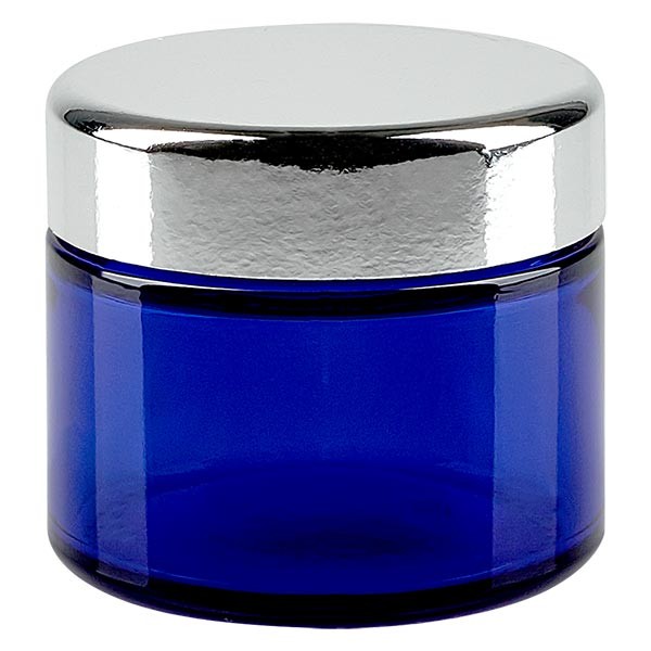 Glazen pot 50ml royalblauw, zonder sluiting