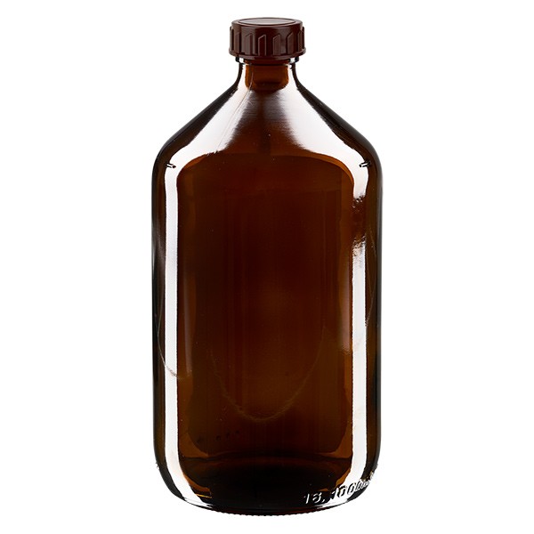 Flacon médical de 1000 ml avec bouchon marron