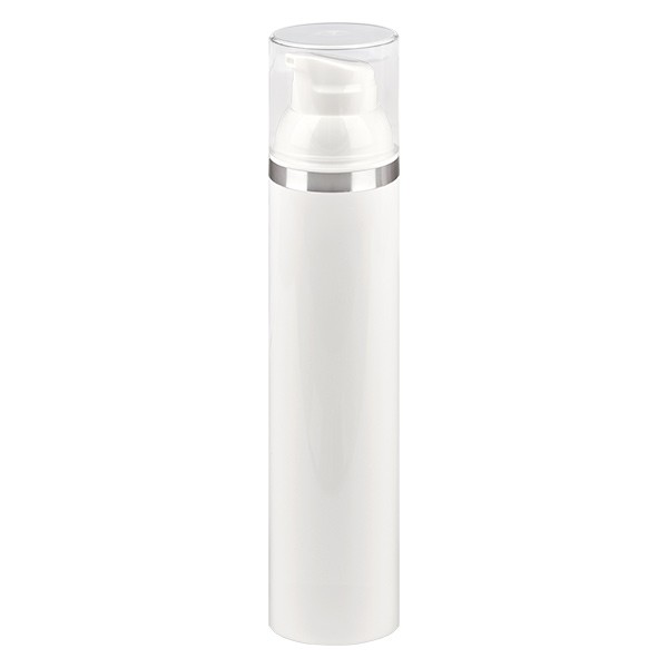 Distributeur Airless 100ml blanc avec marquage argenté