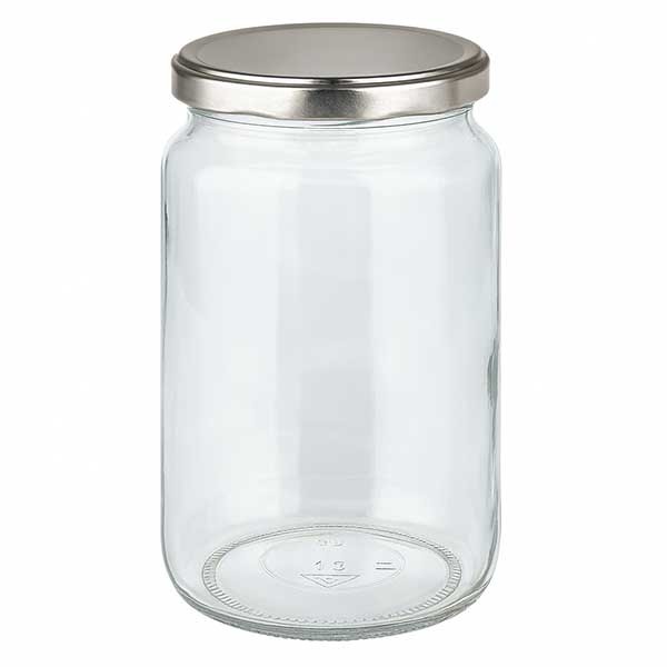 795ml rond glas met BasicSeal deksel zilver UNiTWiST