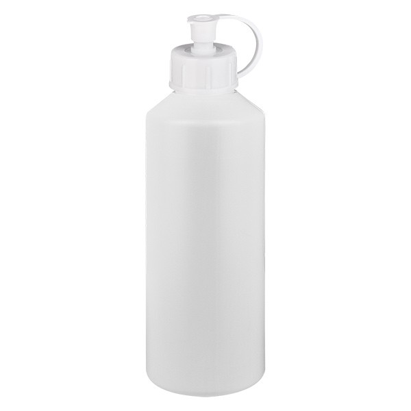 Flacon cylindrique en PET blanc 100 ml, S20x3, sans bouchon