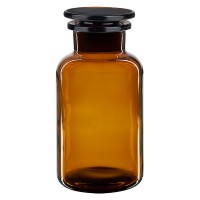 Apothekersfles 500 ml wijde hals bruin glas incl. glazen stop Apothekersfles 500 ml wijde hals bruin glas incl. glazen stop