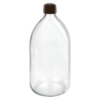 1000ml Euro-medicijnfles helder met bruine schroefsluiting VR 1000ml Euro-medicijnfles helder met bruine schroefsluiting VR