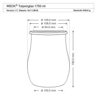 Preview: 1750ml tulpenpot WECK RR100 met kurk naturel Preview: 1750ml tulpenpot WECK RR100 met kurk naturel