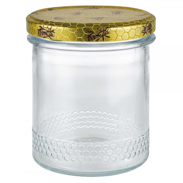 Pot à miel 560 g avec couvercle motif rayon de miel BasicSeal UNiTWIST