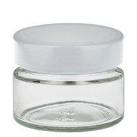 Verre rond 130ml avec couvercle BasicSeal blanc UNiTWIST Verre rond 130ml avec couvercle BasicSeal blanc UNiTWIST
