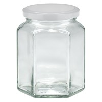 Hexaglas 288ml avec couvercle BasicSeal blanc UNiTWIST Hexaglas 288ml avec couvercle BasicSeal blanc UNiTWIST