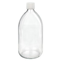 Flacon médical 1000 ml couleur claire avec bouchon blanc Flacon médical 1000 ml couleur claire avec bouchon blanc
