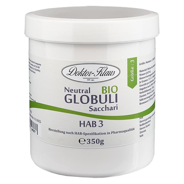 350g Bio neutral globuli HAB3 van 100% zuivere sacharose
