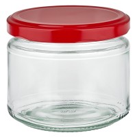 Verre rond 330ml + couvercle BasicSeal rouge UNiTWIST Verre rond 330ml + couvercle BasicSeal rouge UNiTWIST