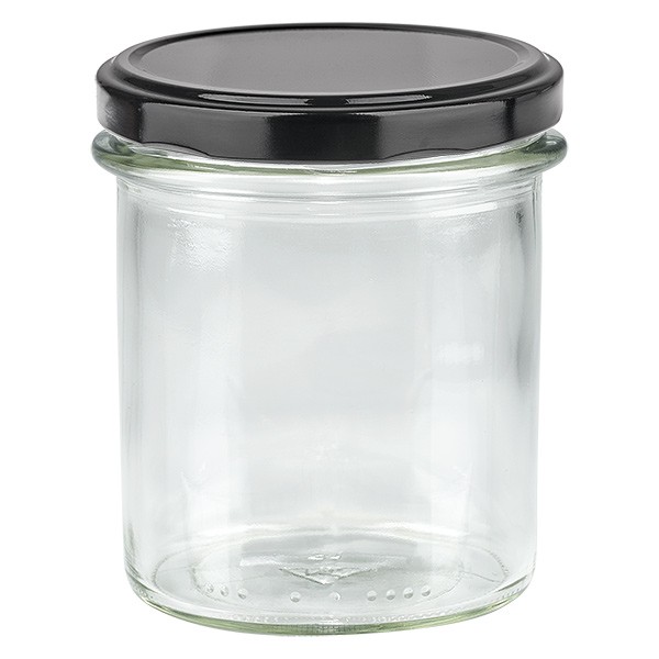 350 ml trommelglas met BasicSeal deksel zwart UNiTWiST
