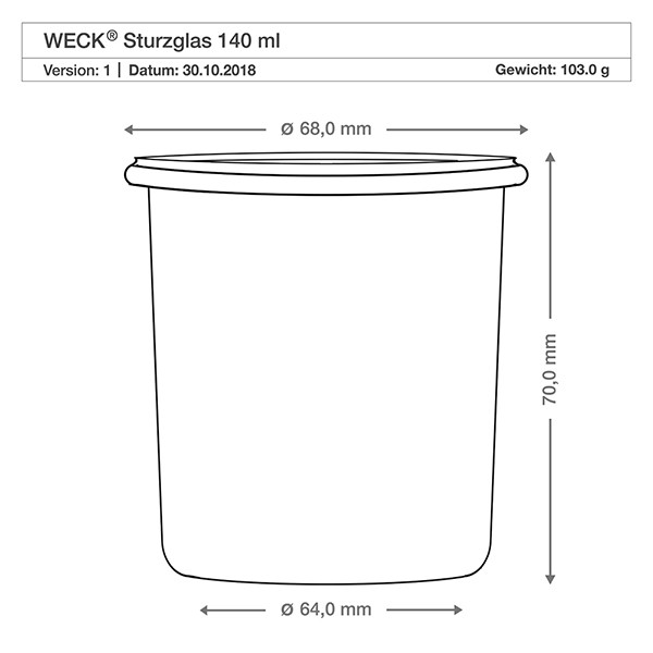 WECK-mini stortglas 140ml met vershouddeksel