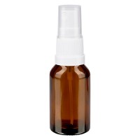 Bruin glazen flessen 15ml met wit pompverstuiver Bruin glazen flessen 15ml met wit pompverstuiver