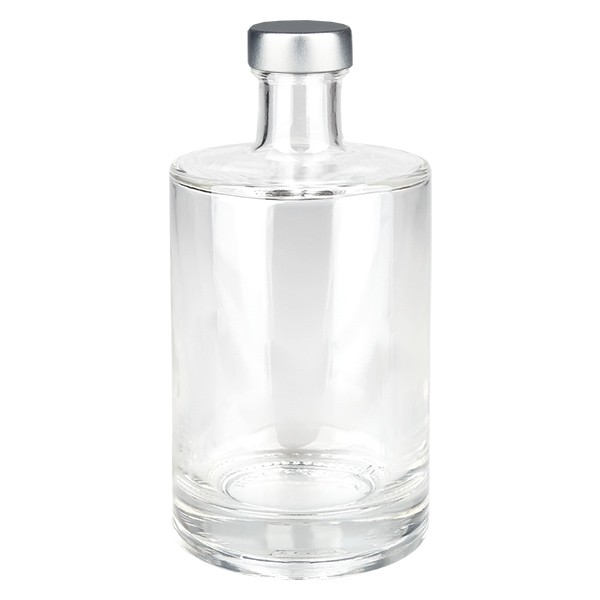 Glazen fles van 500 ml “Galileo” + zilveren schroefdop UNiTWIST®