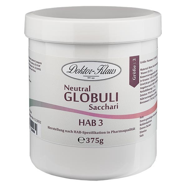 375 g Neutral globuli HAB3 van 100% zuivere sacharose