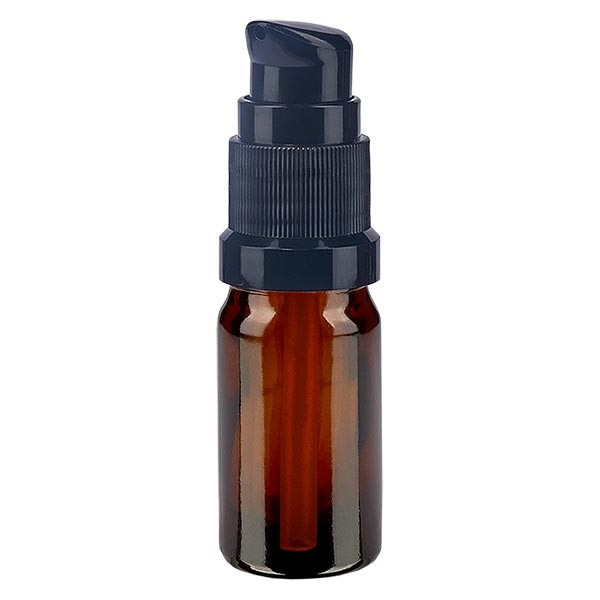 Bruine glazen flessen 5ml met zwart pompsluiting