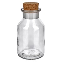 250 ml fles met schuine schouders wijde hals helder glas incl. kurk 250 ml fles met schuine schouders wijde hals helder glas incl. kurk