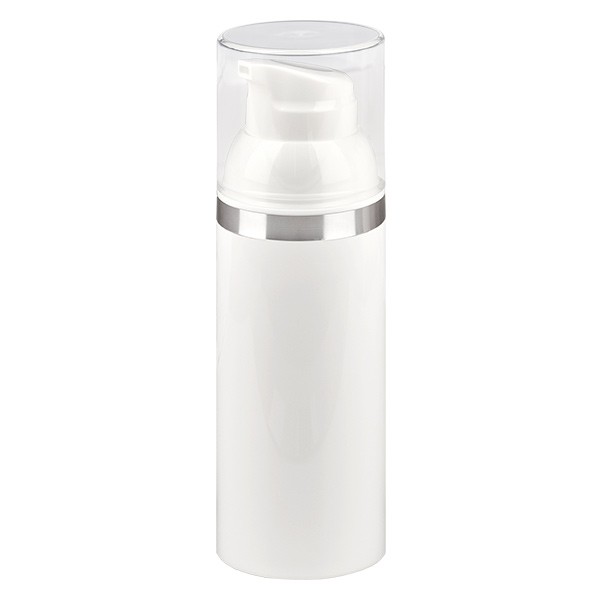 50ml Airless Dispenser wit met zilveren opdruk