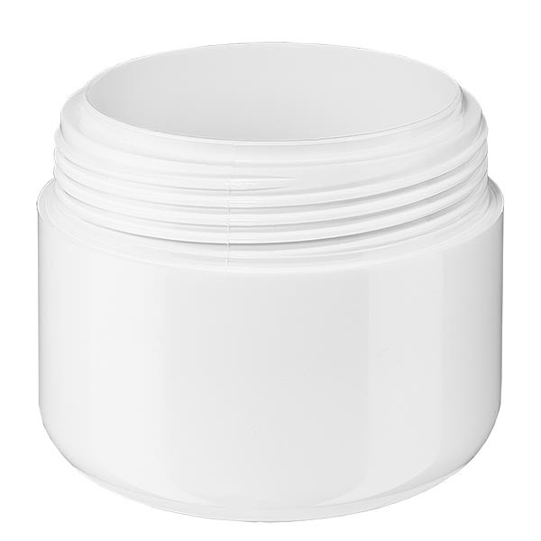 Crèmepot 'Softline' wit 5ml met schroefdop en afdekplaatje