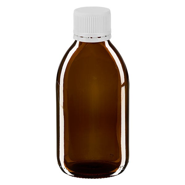 Flacon médical de 250 ml avec bouchon blanc