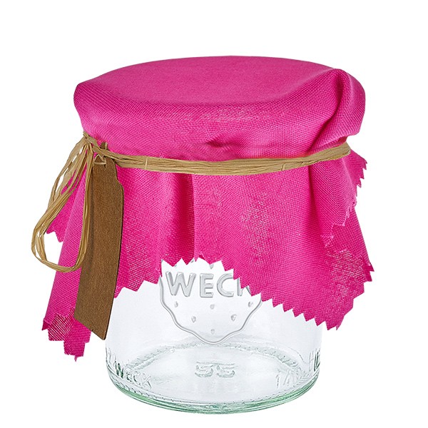 1 stoffen overtrek 150x150 mm roze voor deksel diameter 43-100 mm