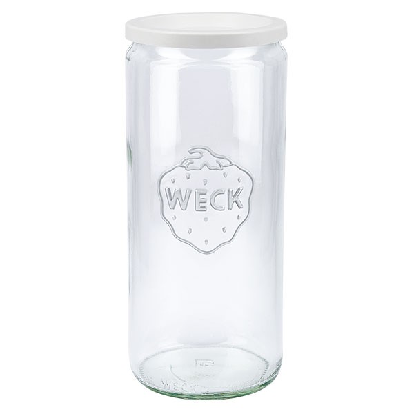 Bocal cylindre WECK 1040ml avec couvercle fraîcheur en plastique