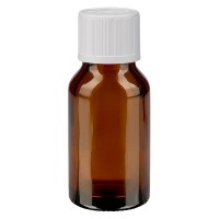 Bruine glazen fles 30ml met wit druppelsluiting kinderslot St  Bruine glazen fles 30ml met wit druppelsluiting kinderslot St