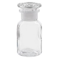Apothekersfles 100 ml wijde hals helder glas incl. glazen stop Apothekersfles 100 ml wijde hals helder glas incl. glazen stop