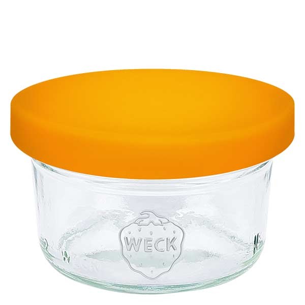 WECK-mini stortglas 50ml met oranje siliconenhoes