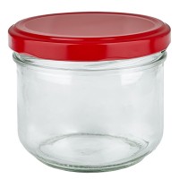 260 ml trommelglas + BasicSeal deksel rood UNiTWIST 260 ml trommelglas + BasicSeal deksel rood UNiTWIST