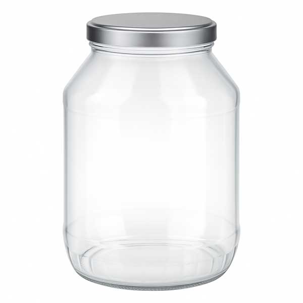 2650ml rond glas + BasicSeal deksel zilver mat UNiTWIST