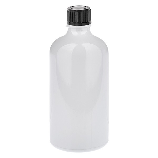 100 ml fles 11 mm SV zwart STD WhiteL. UT18/100